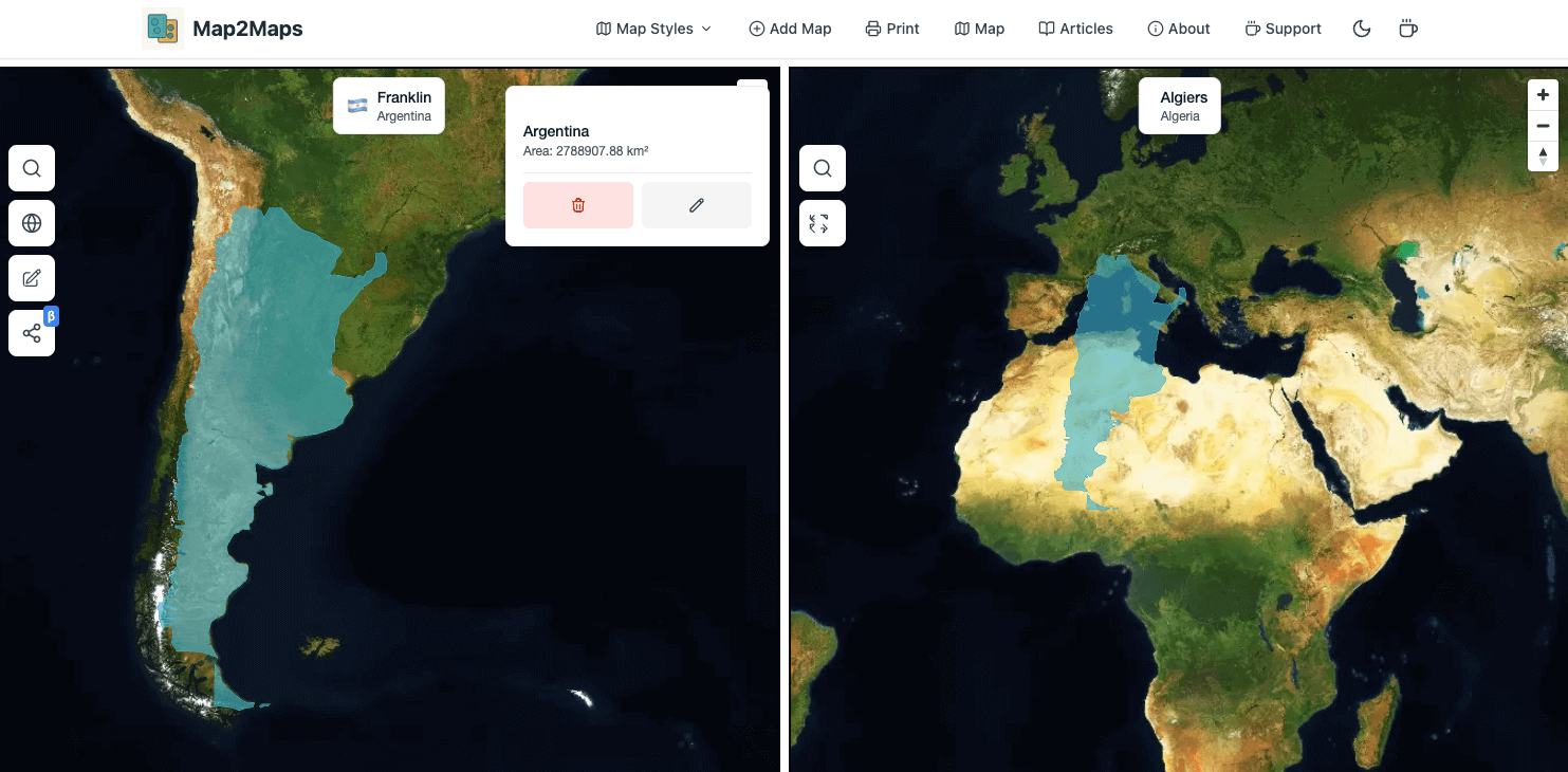 Argentina vs. Algeria: A Transatlantic Size Comparison