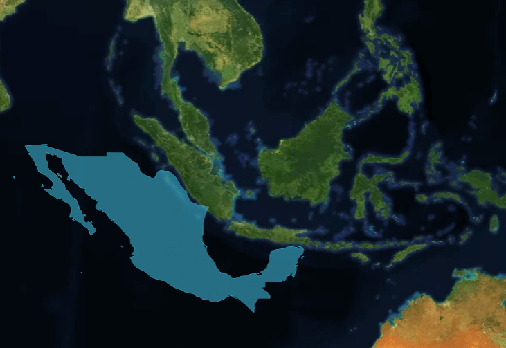 Mexico vs. Indonesia: Size Comparison of Two Tropical Powerhouses