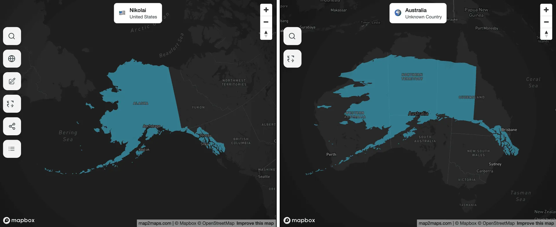 Alaska vs. Australia Size Comparison