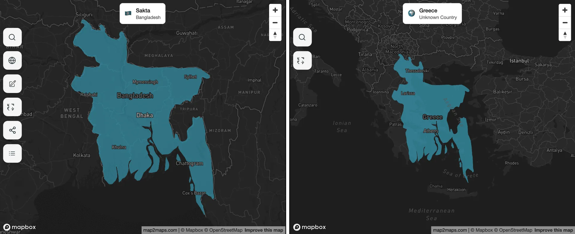 Bangladesh vs. Greece: Similar Land, 17x the People