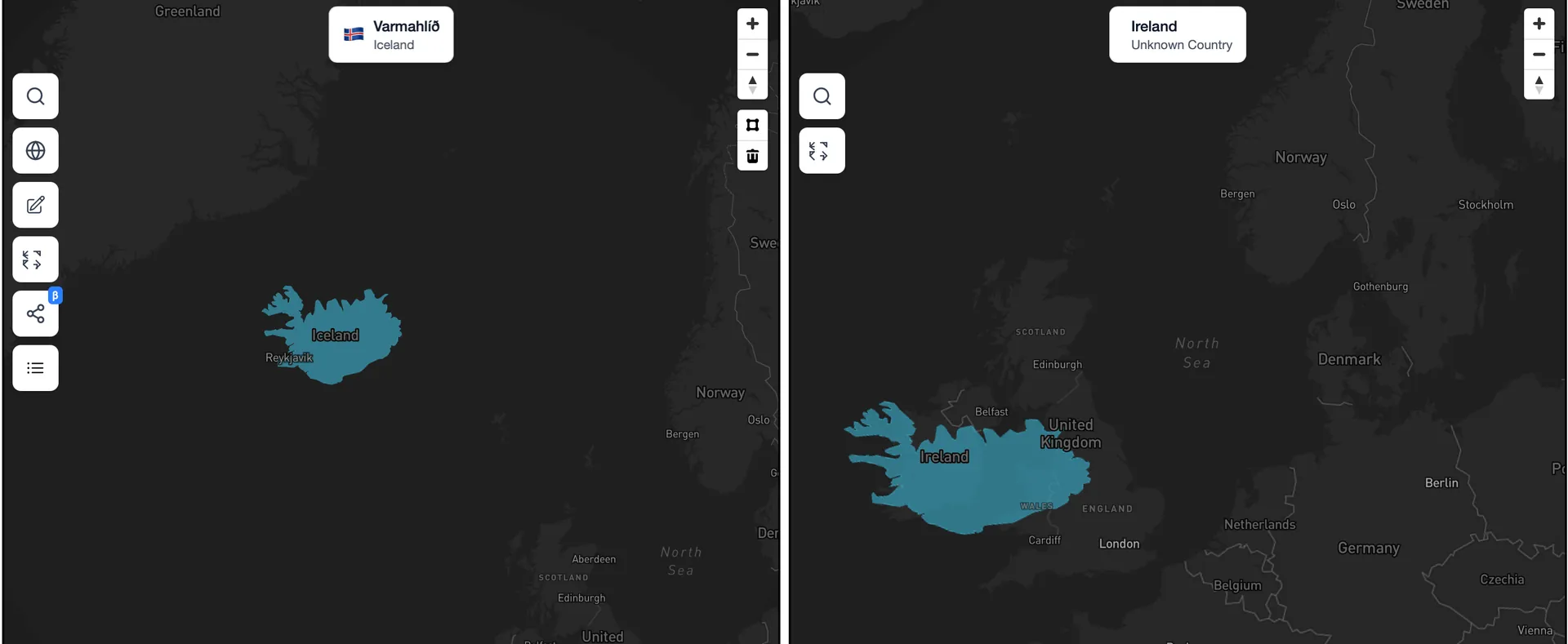 Iceland vs. Ireland Size Comparison