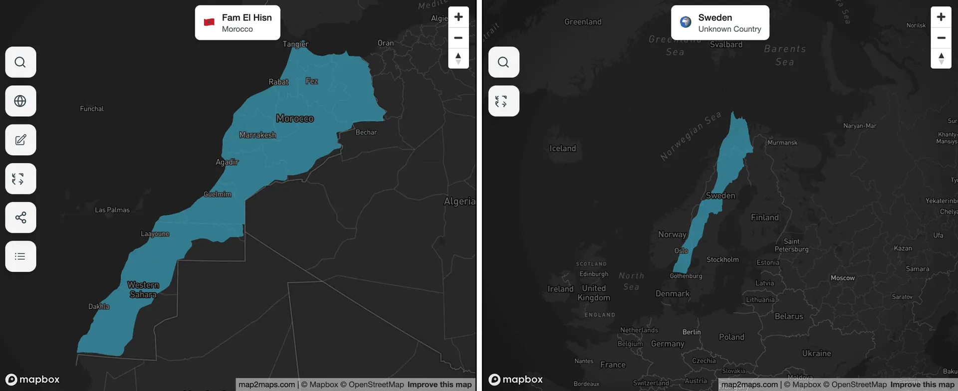 Morocco vs. Sweden Size Comparison