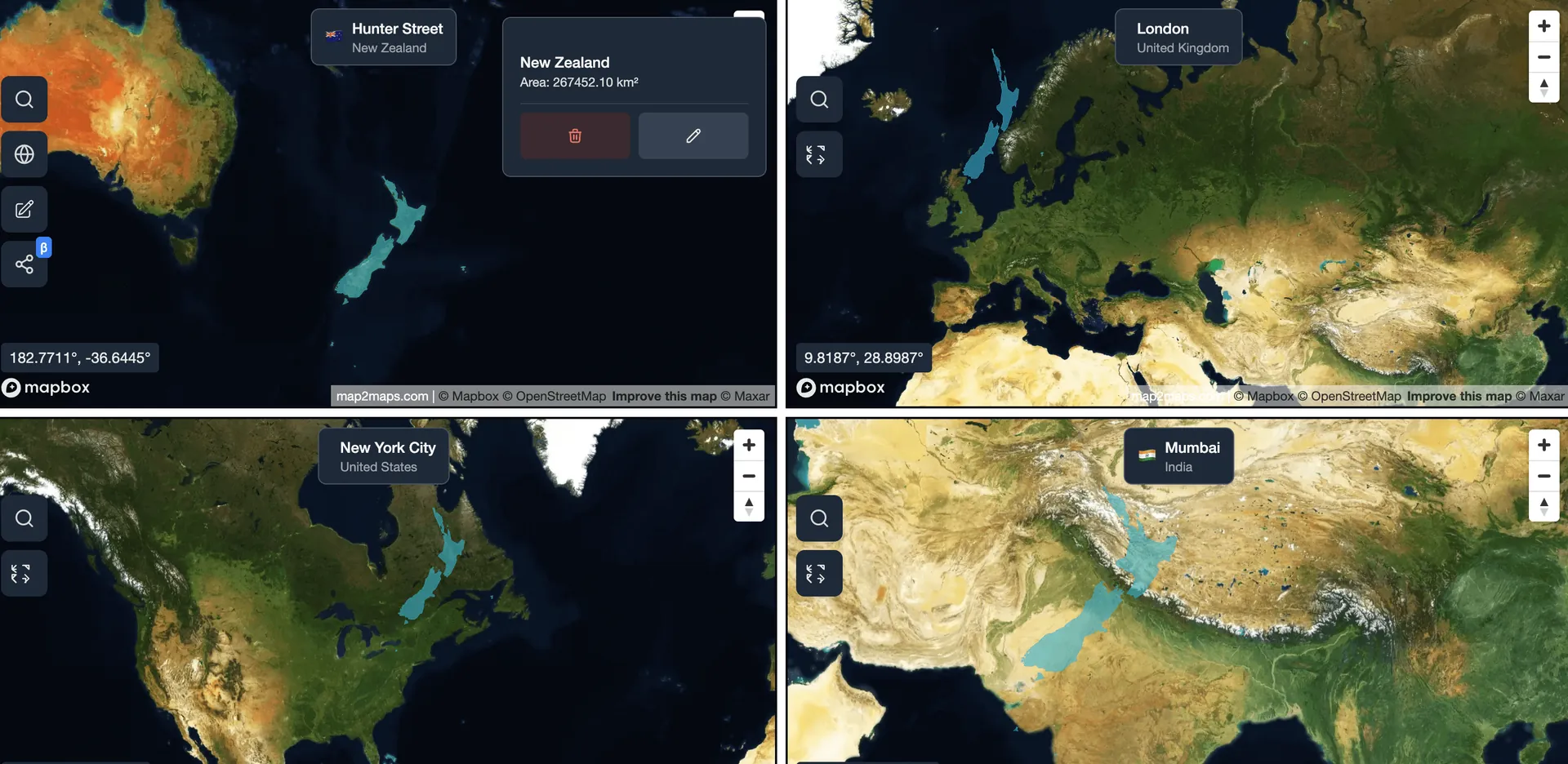 Geographic comparison background