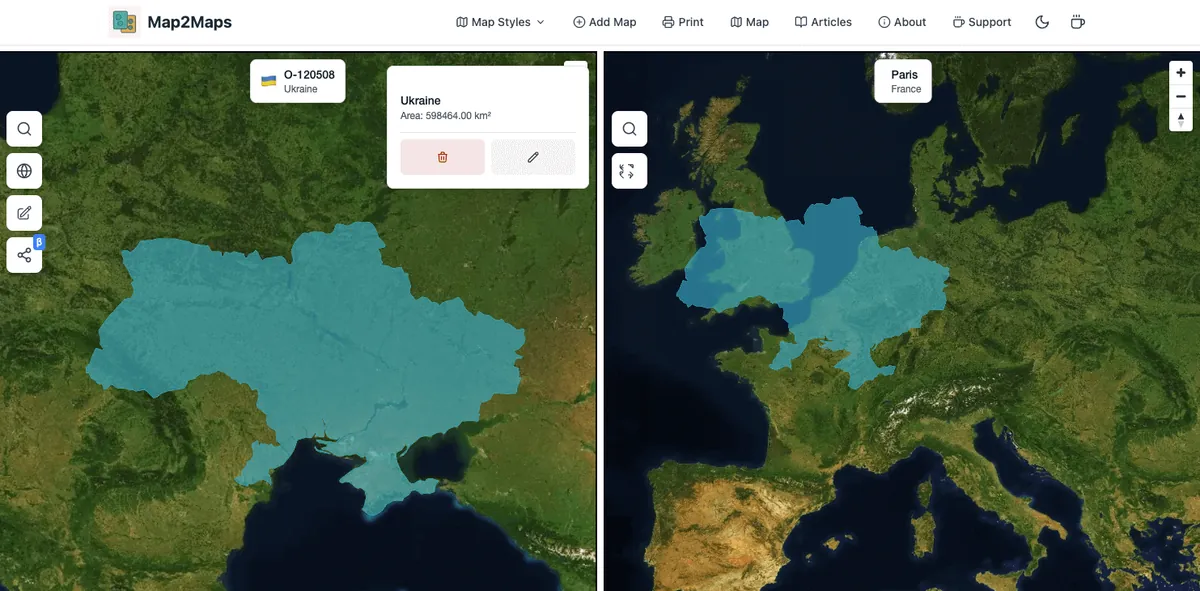 France vs. Ukraine Size Comparison